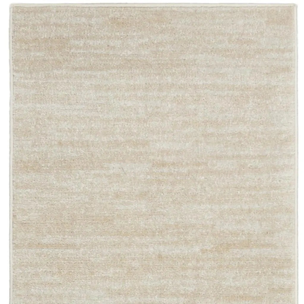 8' Beige And Ivory Indoor Outdoor Runner Rug - GreatEagleInc