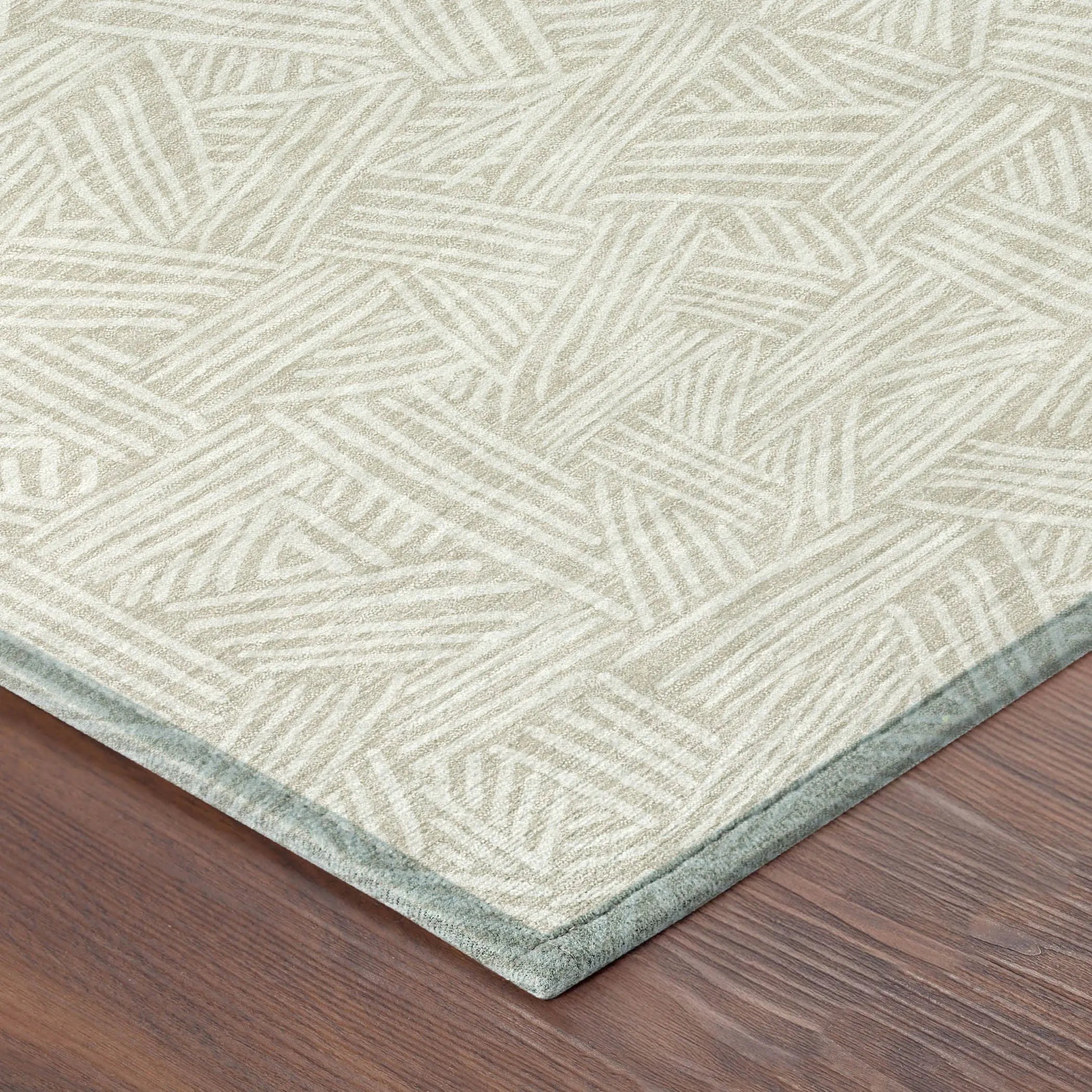 8' Beige And Ivory Round Geometric Washable Indoor Outdoor Area Rug Homeroots Outdoor