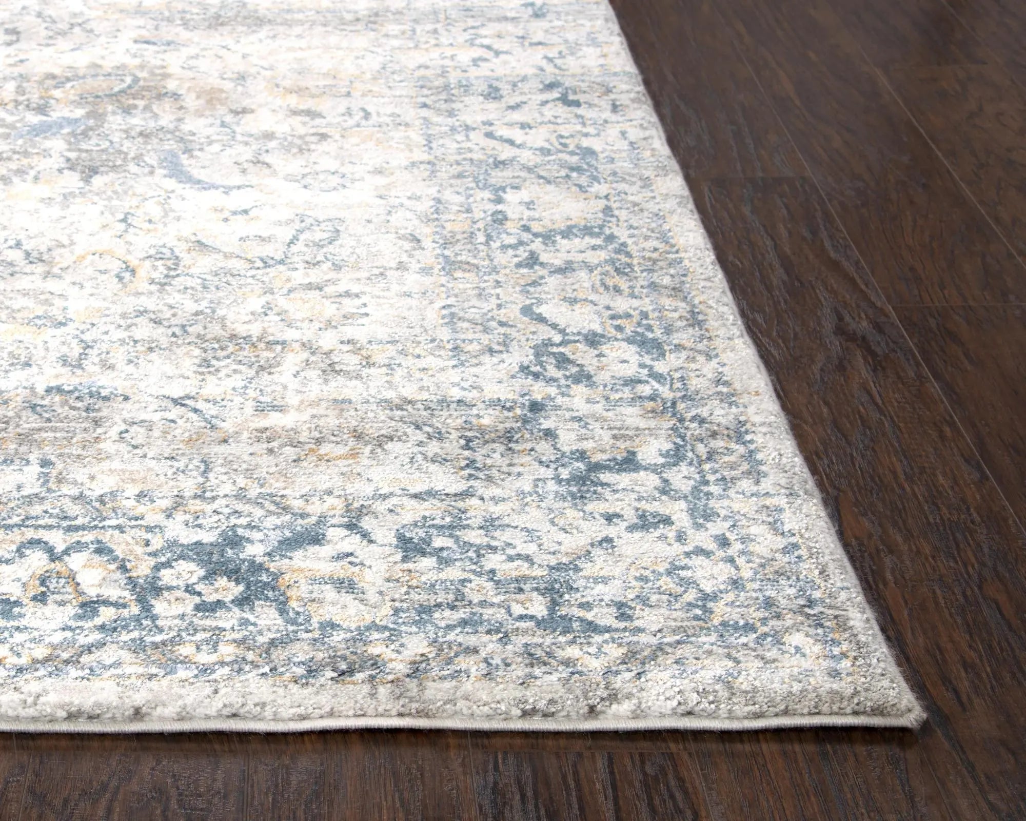 8' Beige Blue Gray And Rust Oriental Area Rug Homeroots Home Decor