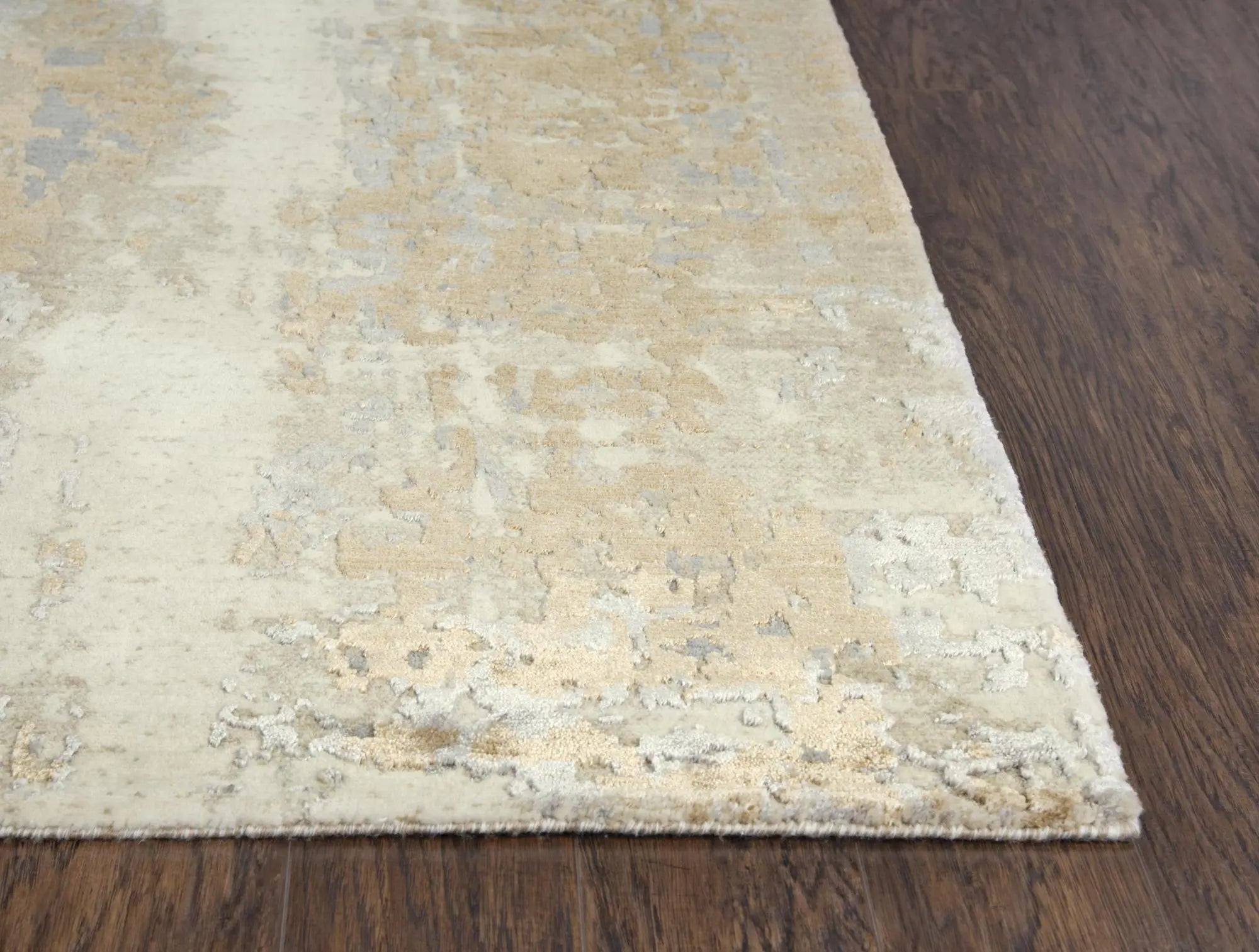 8' Beige Gray And Ivory New Zealand Lambs Wool Abstract Hand Carved Handmade Area Rug Homeroots Home Decor