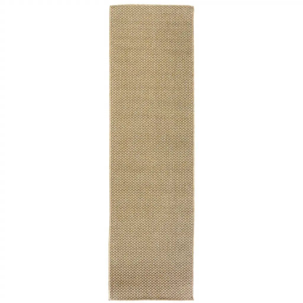 8' Beige Indoor Outdoor Runner Rug Homeroots Outdoor