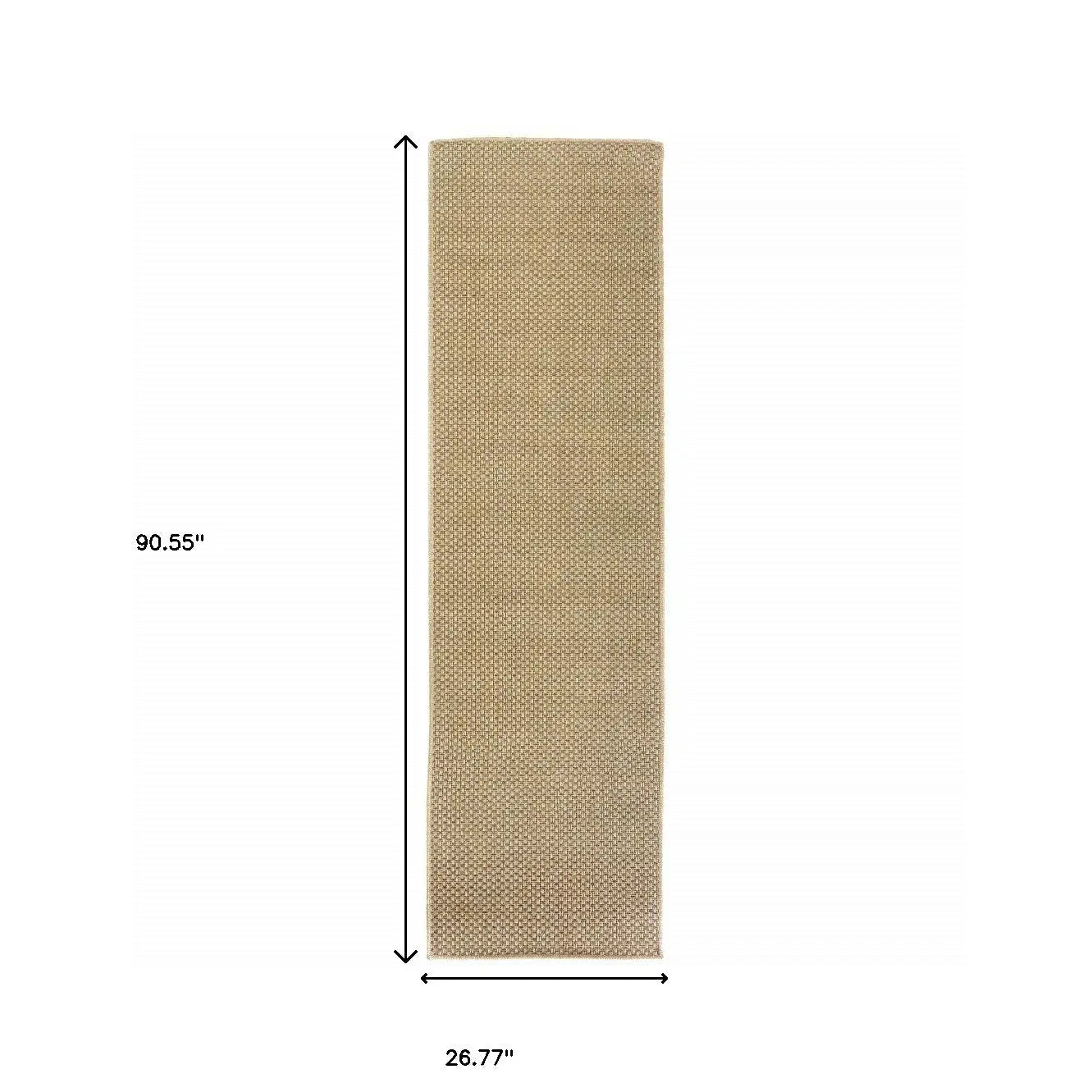 8' Beige Indoor Outdoor Runner Rug Homeroots Outdoor