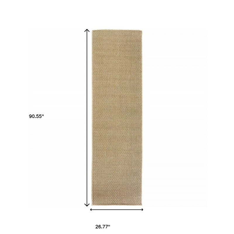 8' Beige Indoor Outdoor Runner Rug Homeroots Outdoor
