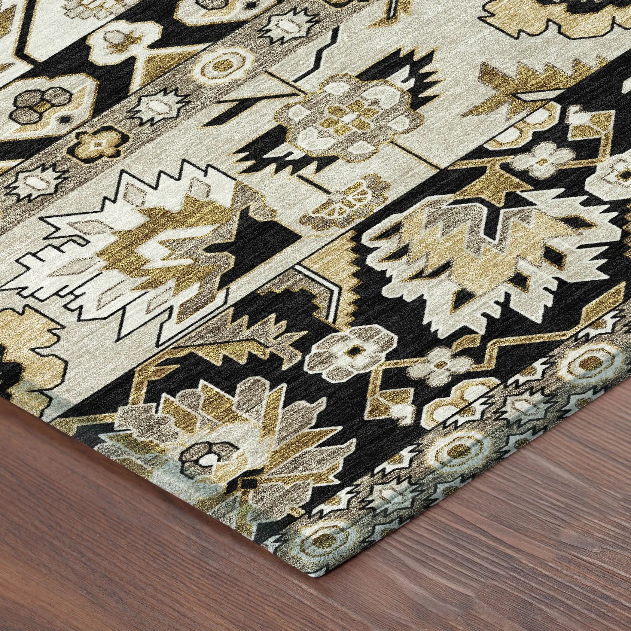 8' Black And Beige Round Cactus Washable Indoor Outdoor Area Rug Homeroots Outdoor