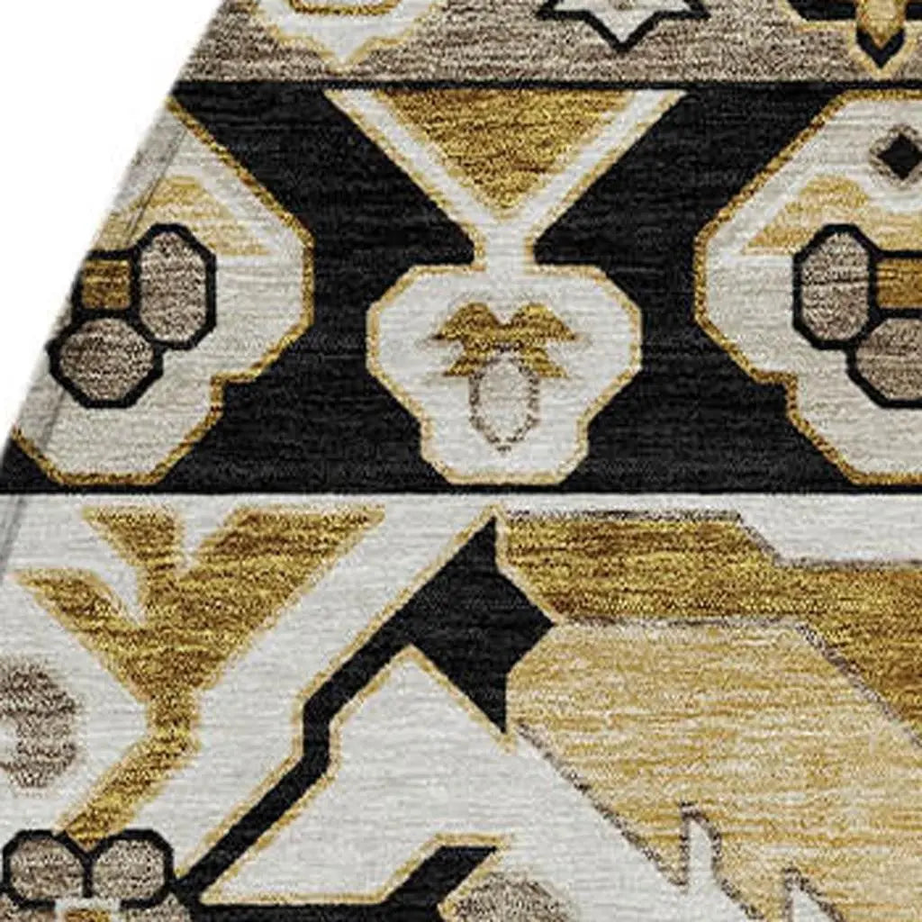 8' Black And Beige Round Cactus Washable Indoor Outdoor Area Rug Homeroots Outdoor