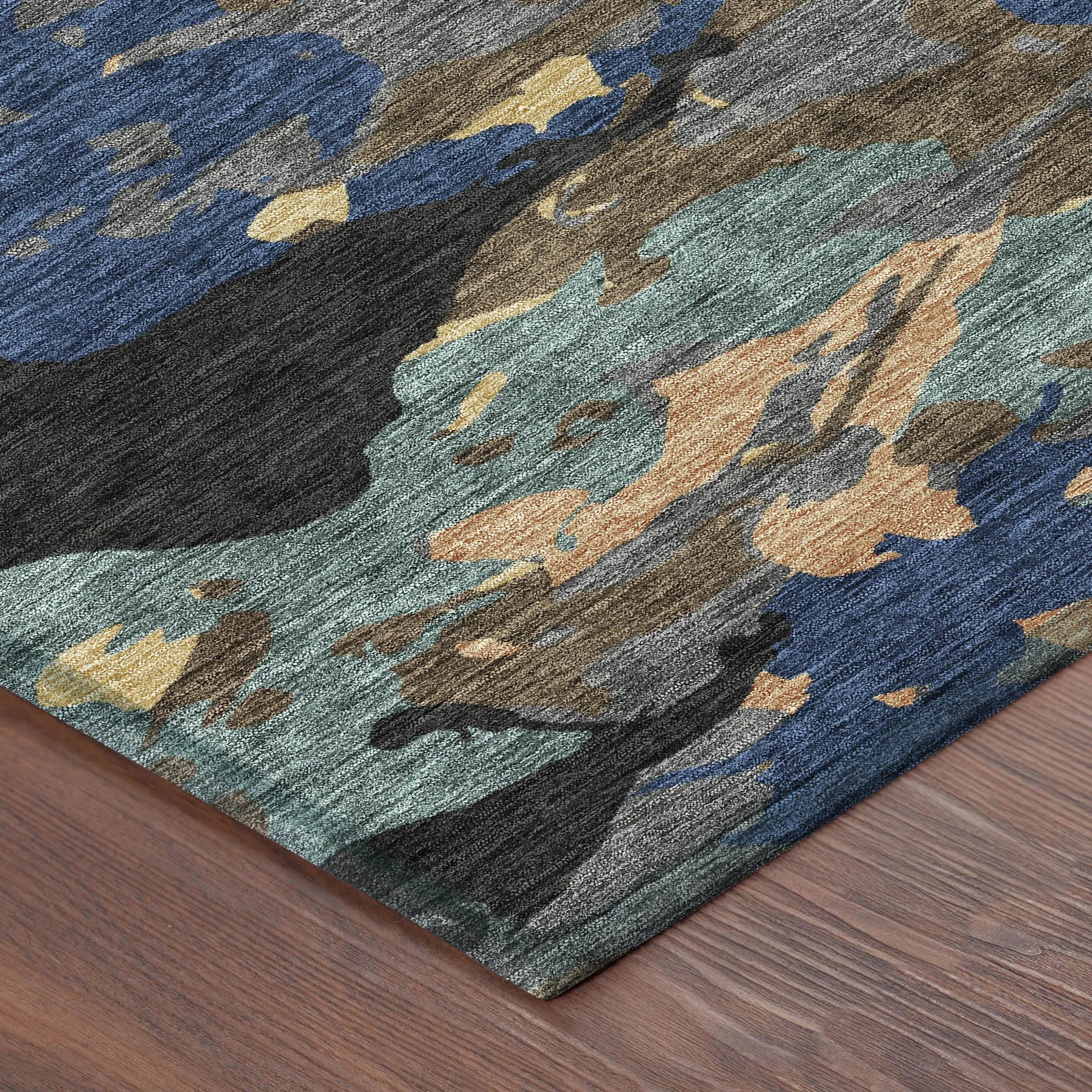 8' Black And Charcoal Round Abstract Washable Indoor Outdoor Area Rug Homeroots Outdoor