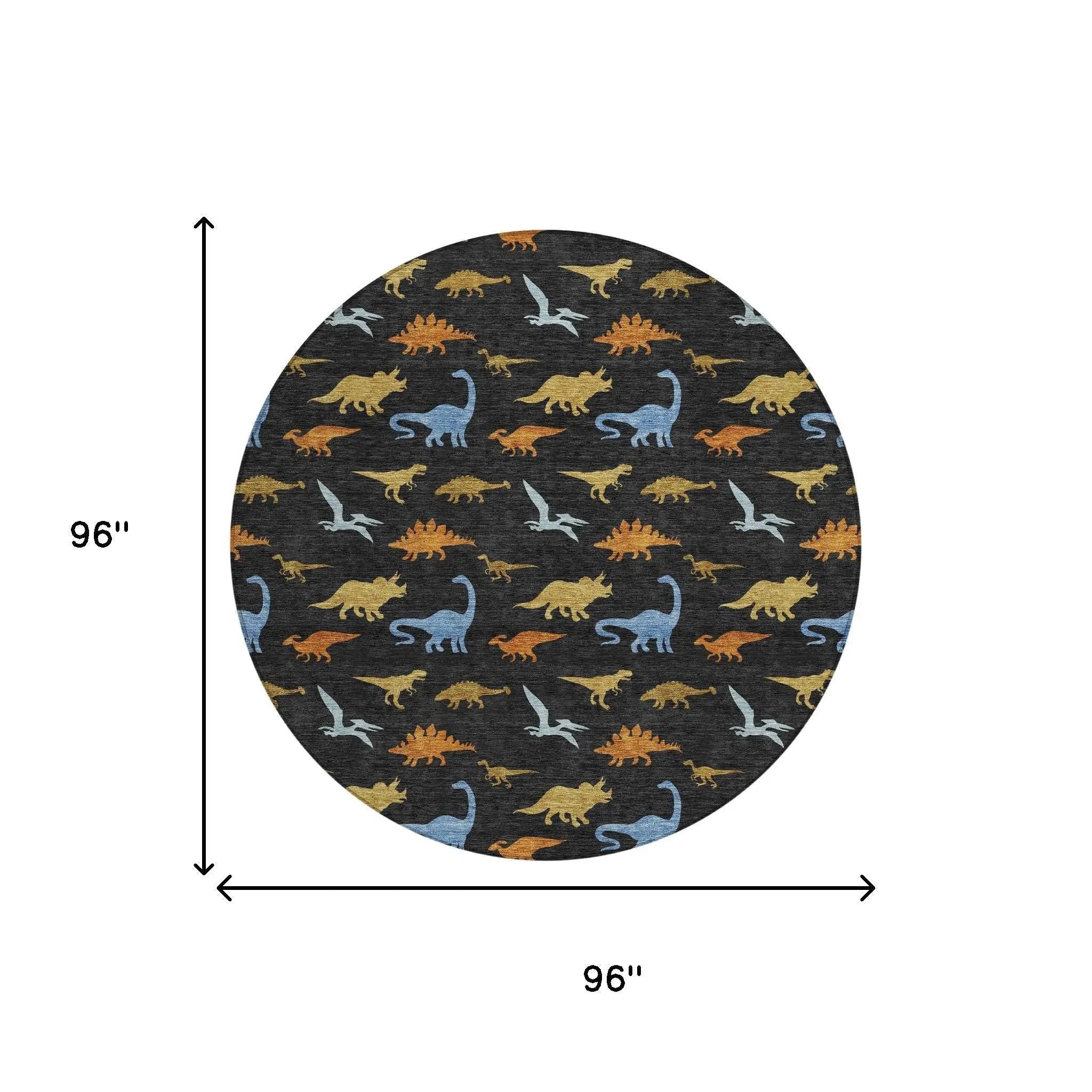 8' Black And Chocolate Round Geometric Washable Indoor Outdoor Area Rug Homeroots Outdoor