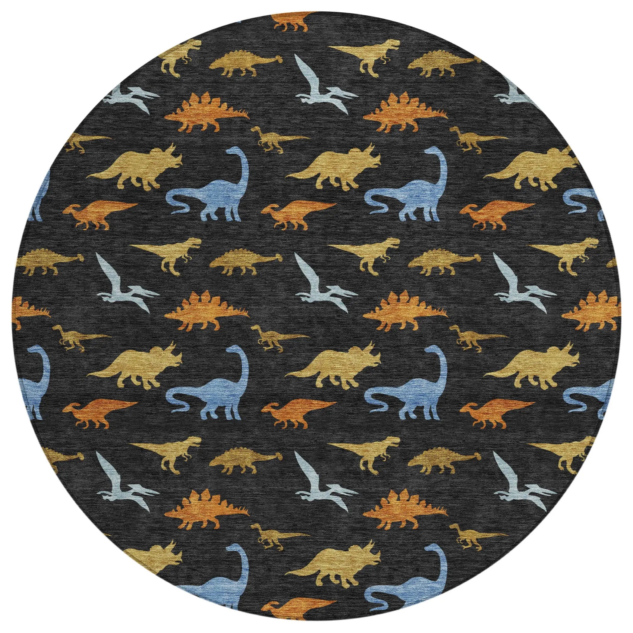 8' Black And Chocolate Round Geometric Washable Indoor Outdoor Area Rug Homeroots Outdoor