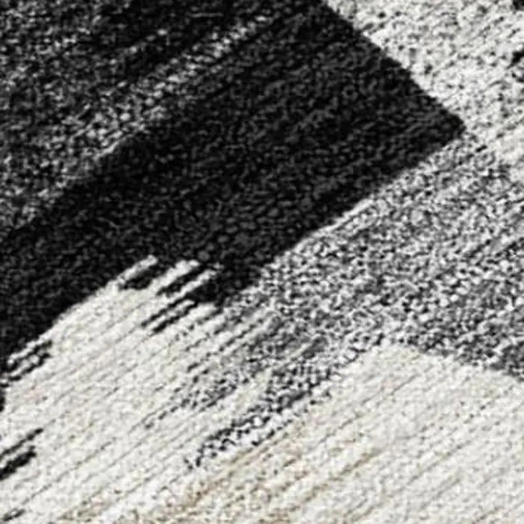 8' Black And Graphite Round Abstract Washable Indoor Outdoor Area Rug Homeroots Outdoor