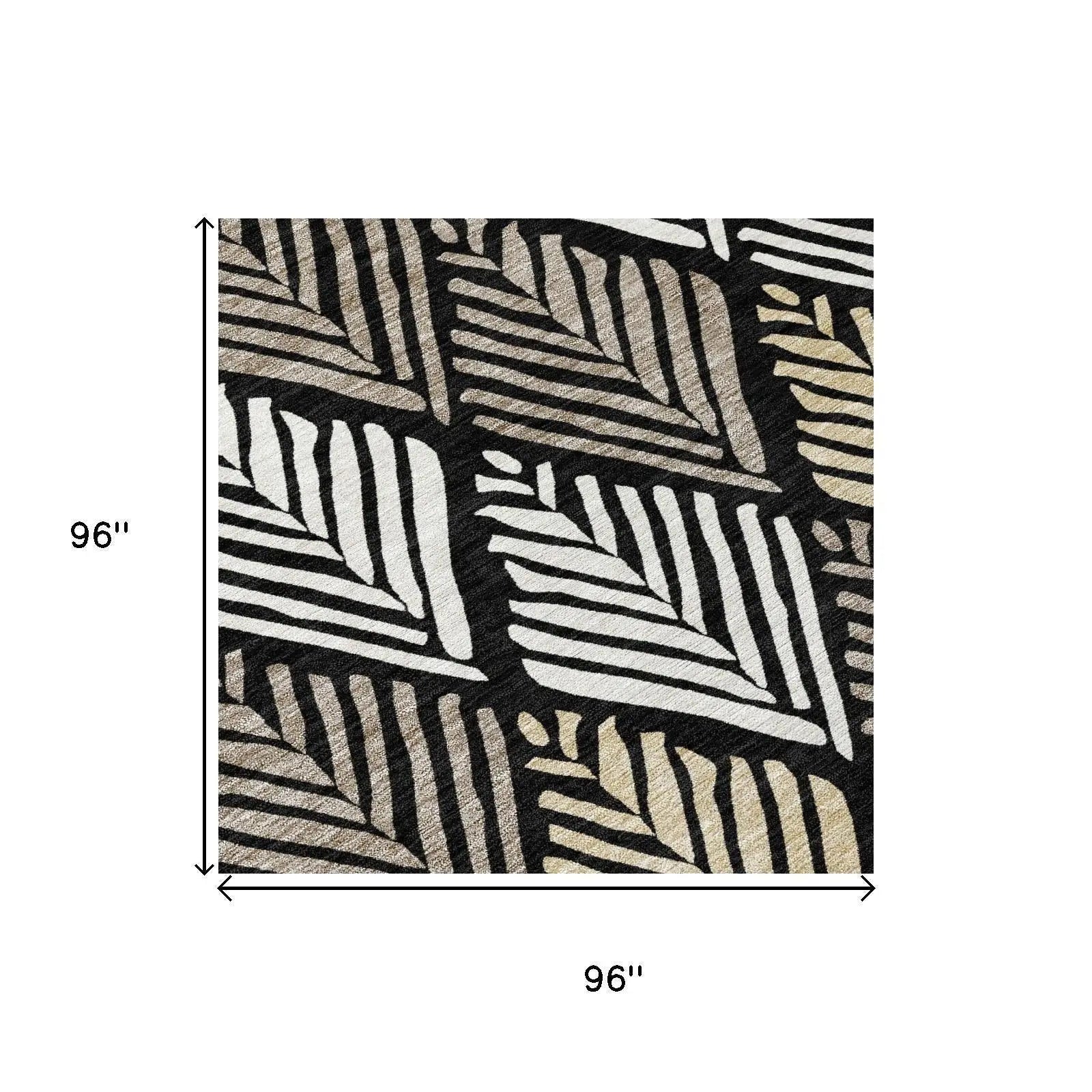 8' Black And Graphite Round Geometric Washable Indoor Outdoor Area Rug Homeroots Outdoor