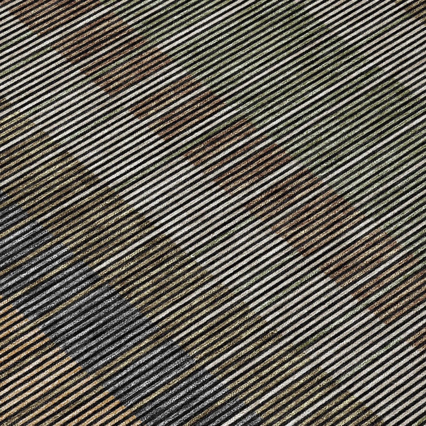 8' Black And Graphite Round Striped Washable Indoor Outdoor Area Rug Homeroots Outdoor