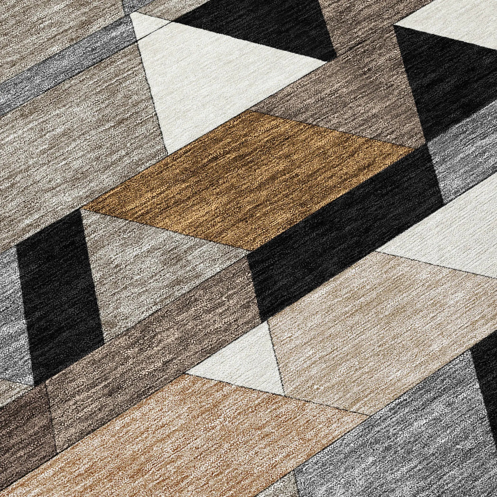8' Black And Gray Round Geometric Washable Indoor Outdoor Area Rug Homeroots Outdoor