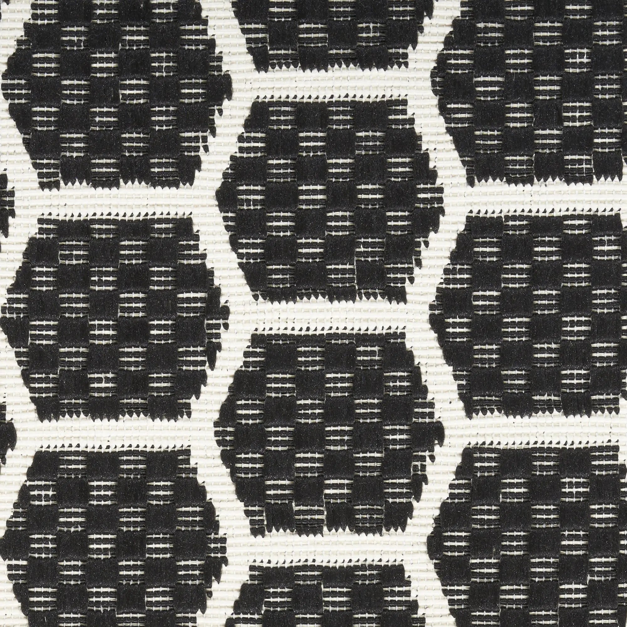 8' Black And Ivory Geometric Indoor Outdoor Runner Rug Homeroots Outdoor