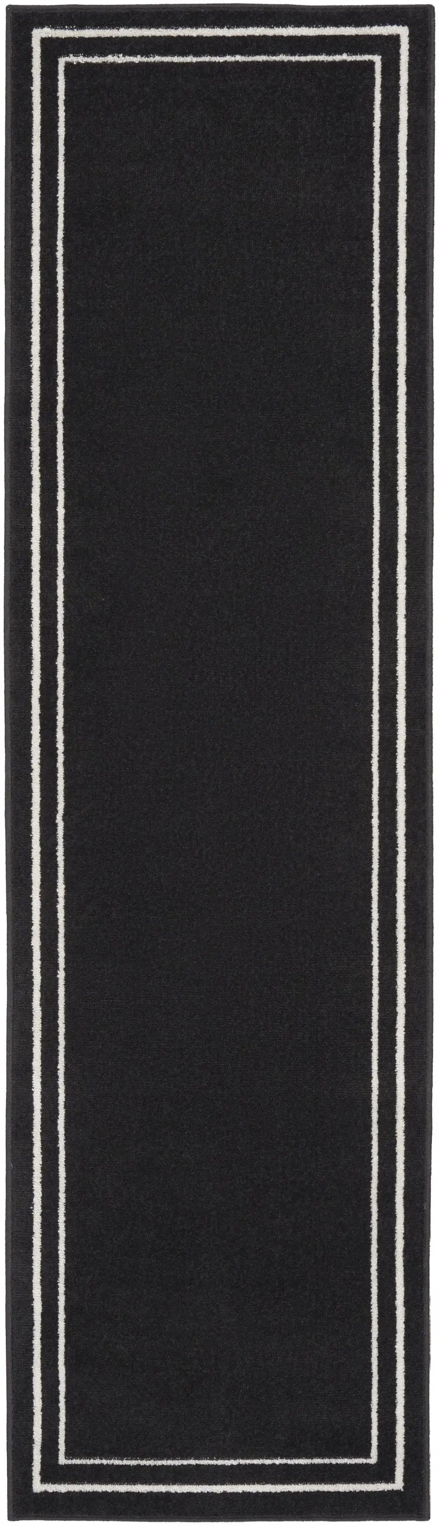 8' Black And Ivory Indoor Outdoor Runner Rug Homeroots Outdoor