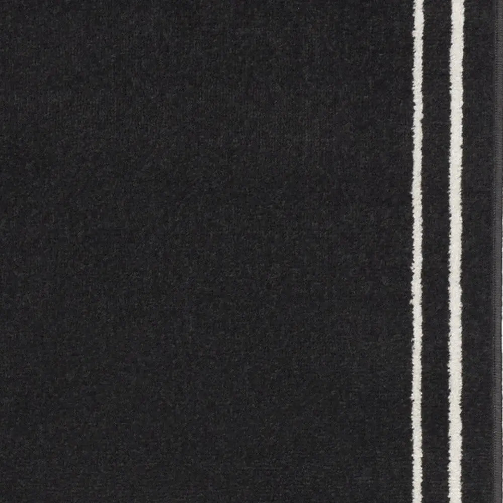 8' Black And Ivory Indoor Outdoor Runner Rug Homeroots Outdoor