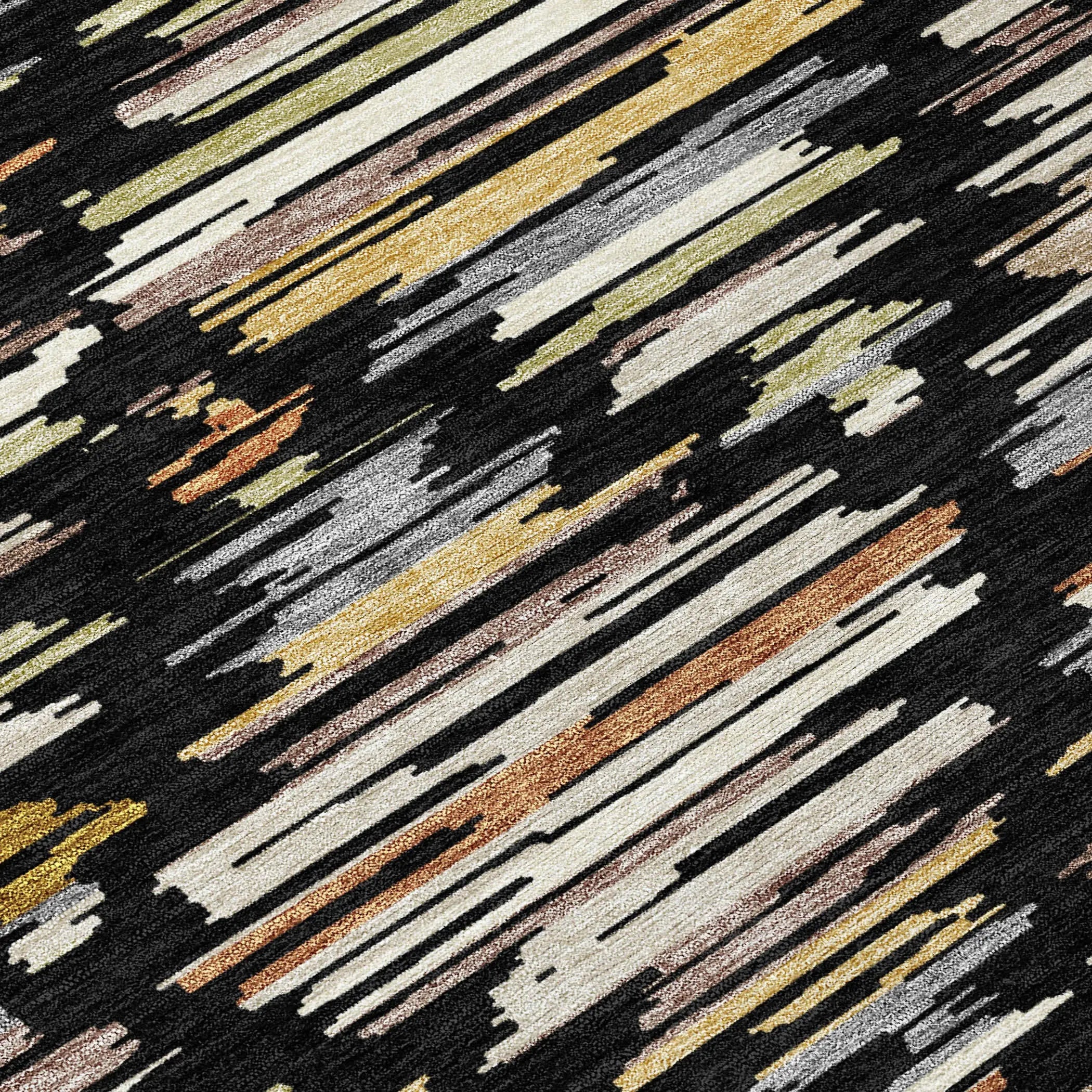 8' Black And Ivory Round Southwestern Washable Indoor Outdoor Area Rug Homeroots Outdoor