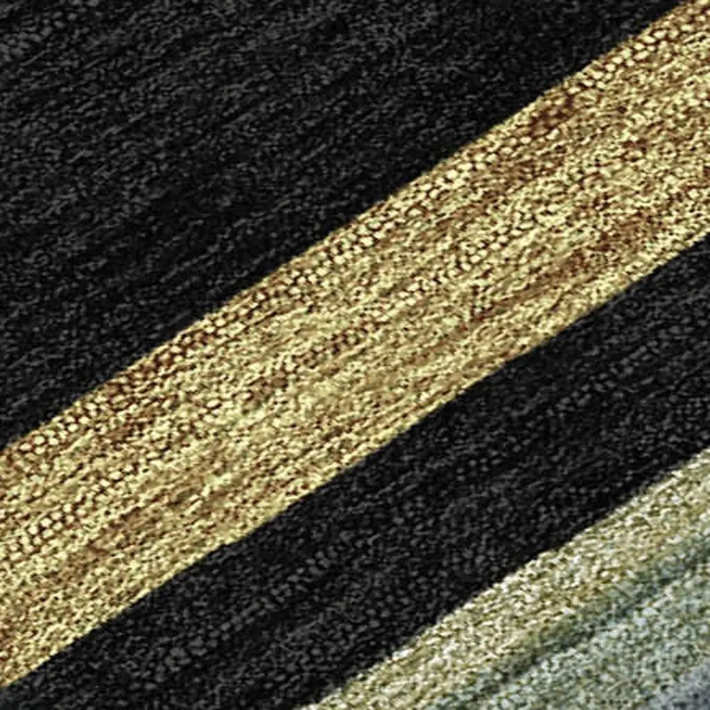 8' Black And Ivory Round Striped Washable Indoor Outdoor Area Rug Homeroots Outdoor