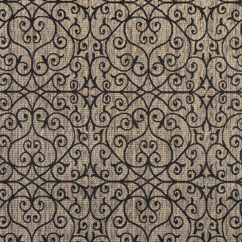 8' Black And Khaki Square Geometric Indoor Outdoor Area Rug Homeroots Outdoor