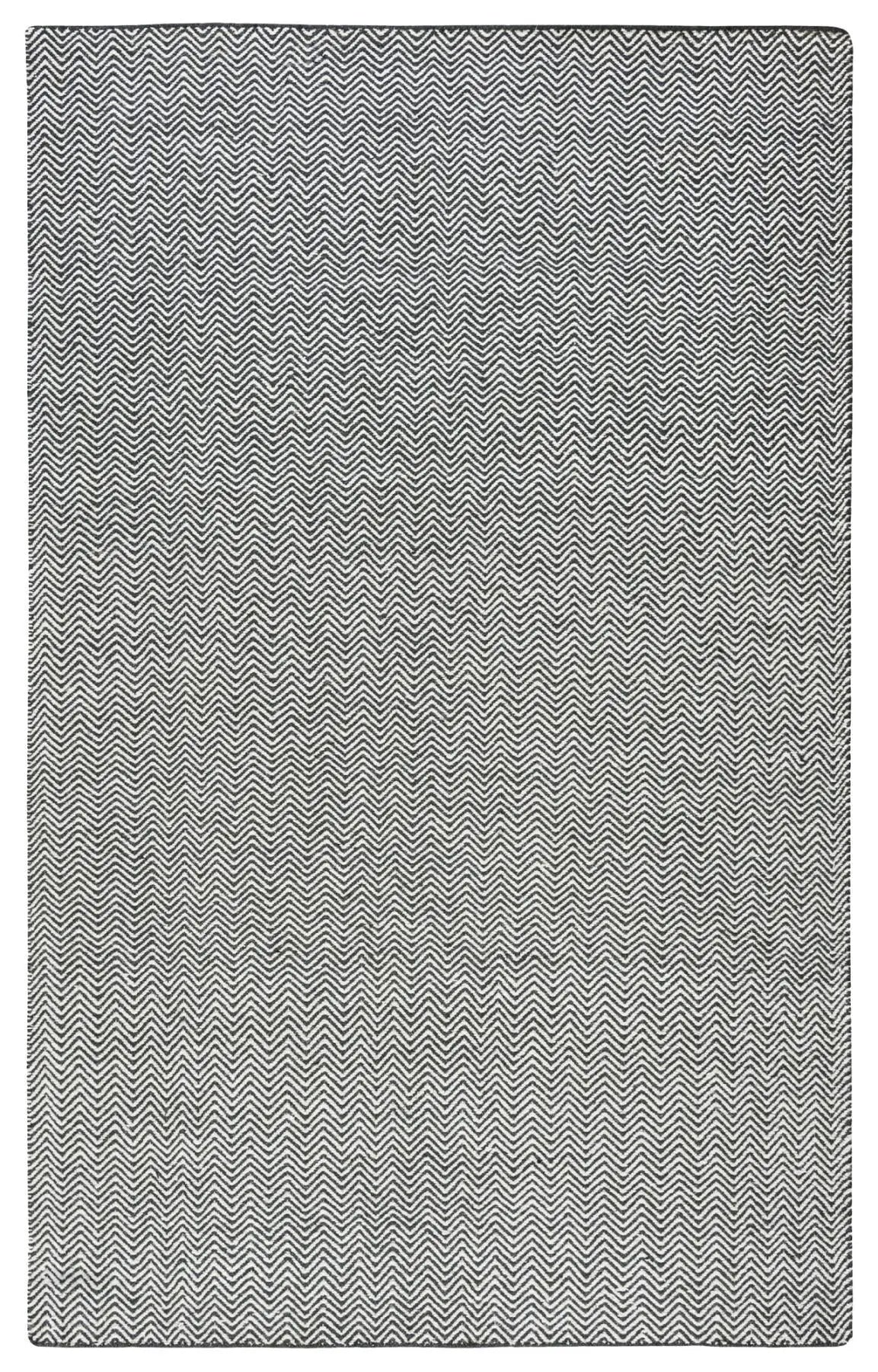 8' Black And Off White Wool Chevron Hand Woven Area Rug Homeroots Home Decor