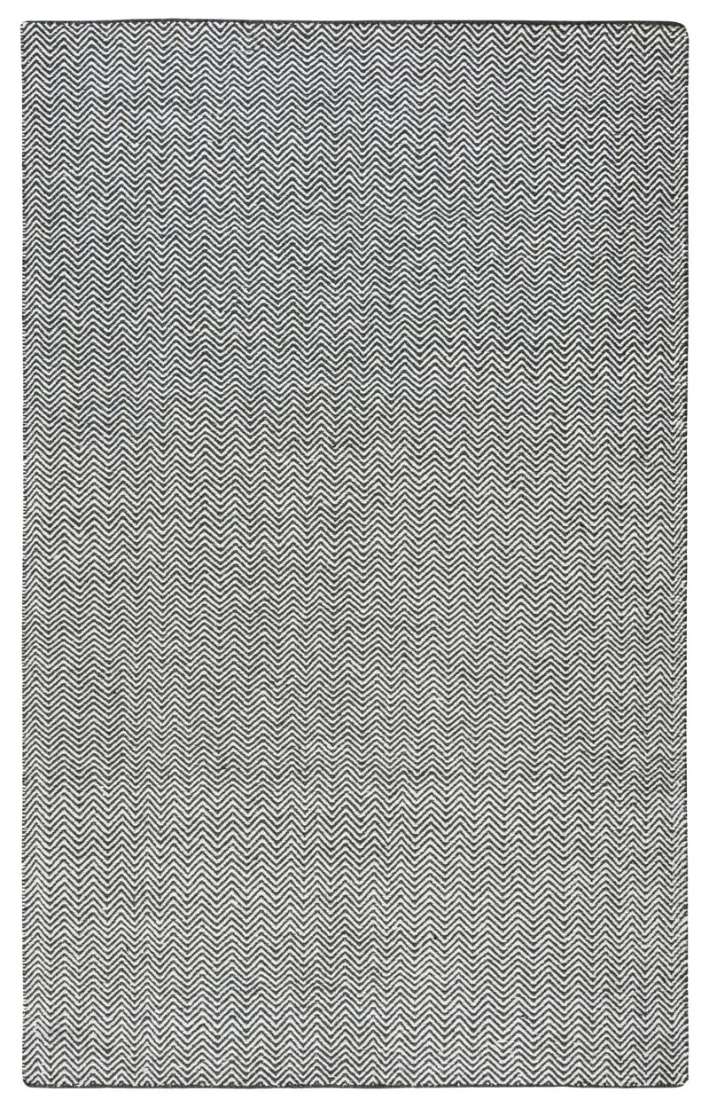 8' Black And Off White Wool Chevron Hand Woven Area Rug Homeroots Home Decor