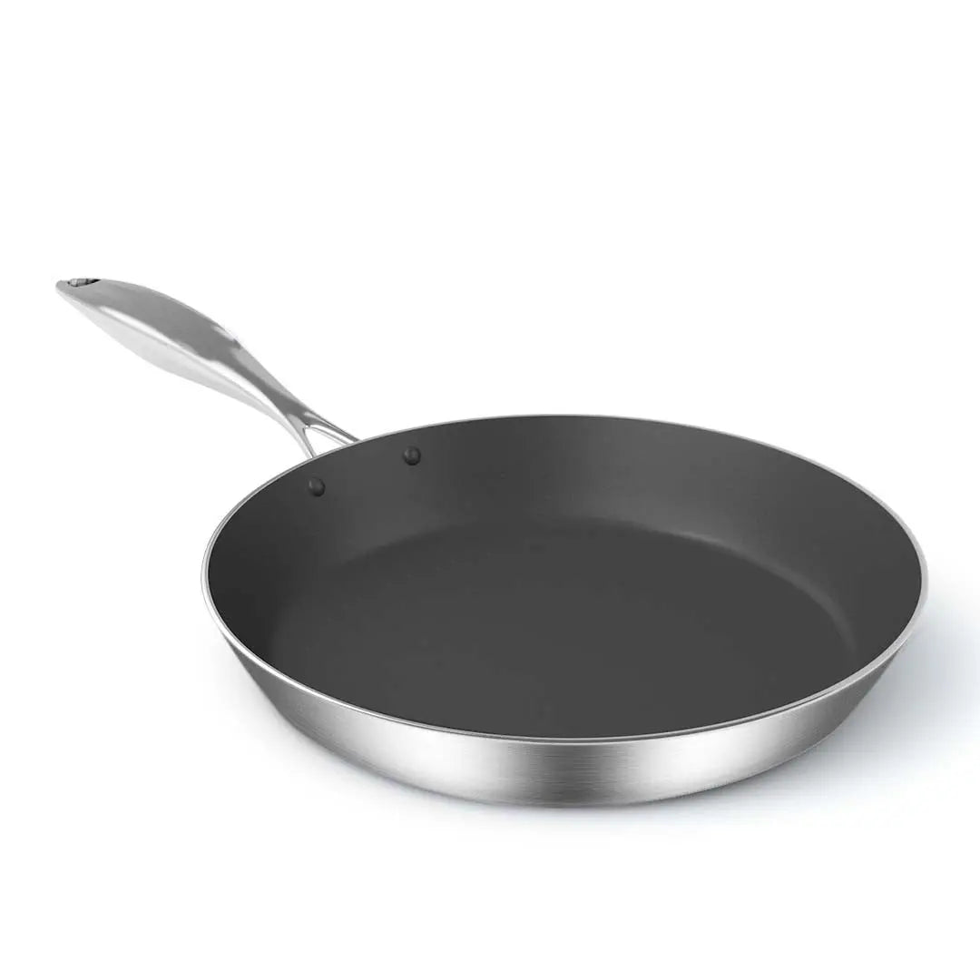 8" Black And Silver Stainless Steel Frying Pan Homeroots Kitchen & Dining