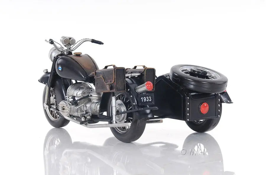 8" Black Metal Hand Painted Decorative Motorcycle Homeroots Home Decor