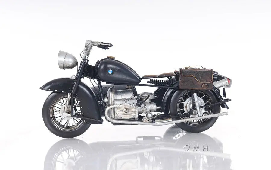 8" Black Metal Hand Painted Decorative Motorcycle Homeroots Home Decor