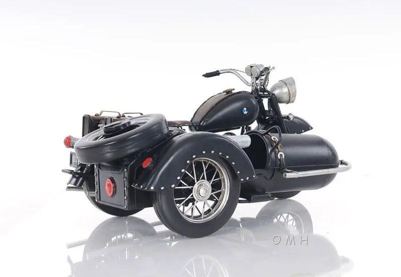 8" Black Metal Hand Painted Decorative Motorcycle Homeroots Home Decor