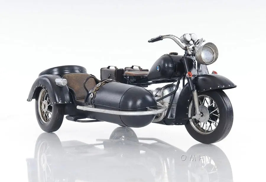 8" Black Metal Hand Painted Decorative Motorcycle Homeroots Home Decor
