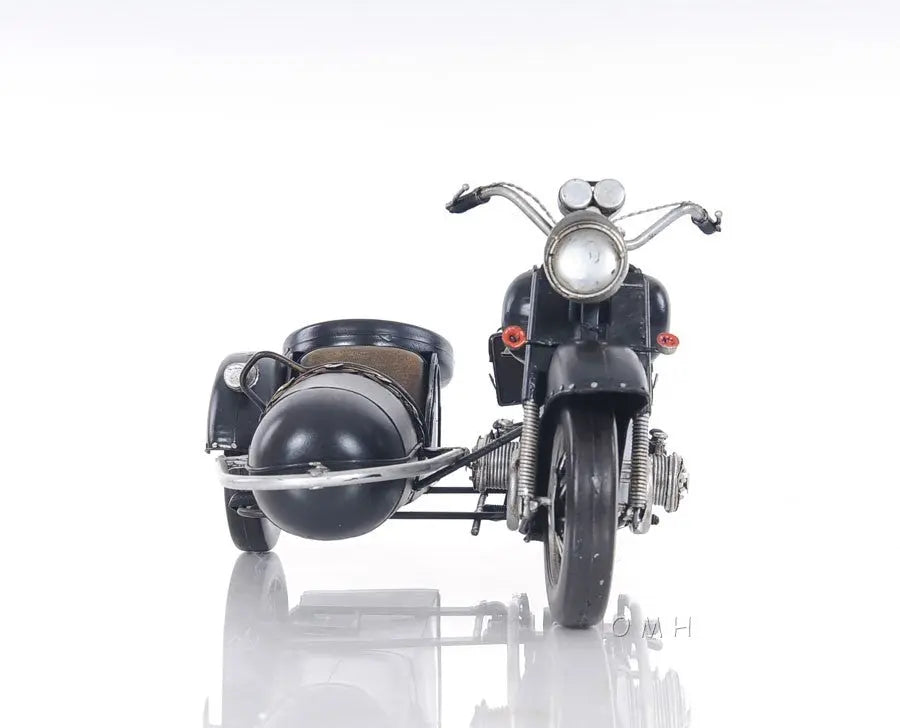 8" Black Metal Hand Painted Decorative Motorcycle Homeroots Home Decor