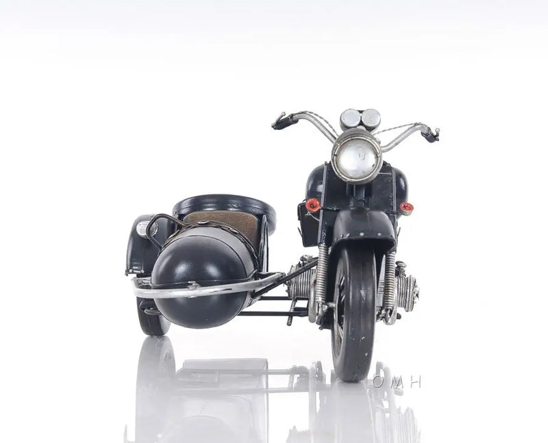 8" Black Metal Hand Painted Decorative Motorcycle Homeroots Home Decor