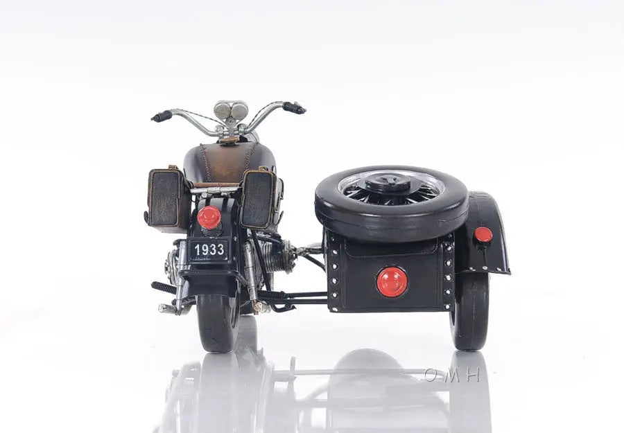 8" Black Metal Hand Painted Decorative Motorcycle Homeroots Home Decor