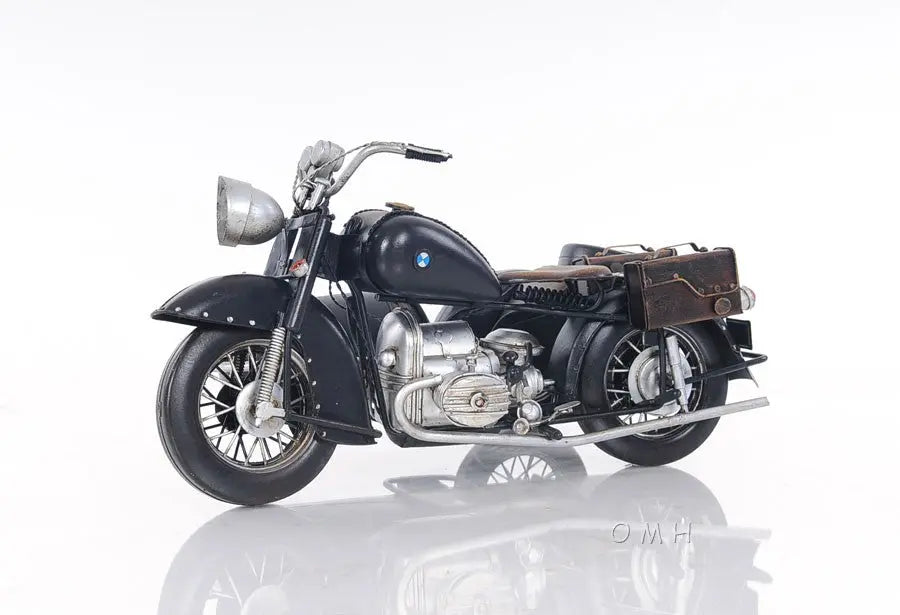 8" Black Metal Hand Painted Decorative Motorcycle Homeroots Home Decor