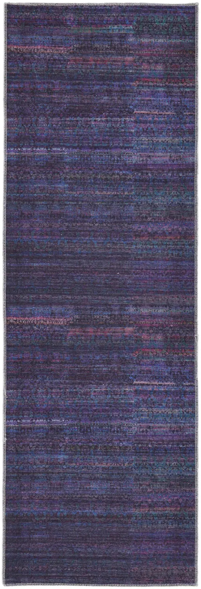 8' Blue And Purple Abstract Washable Area Rug Homeroots Home Decor
