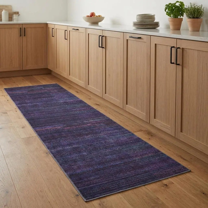8' Blue And Purple Abstract Washable Area Rug Homeroots Home Decor
