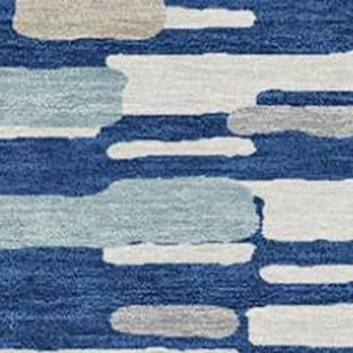 8' Blue And Silver Round Geometric Washable Indoor Outdoor Area Rug Homeroots Outdoor
