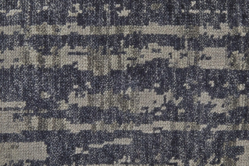 8' Blue Gray And Taupe Wool Abstract Hand Knotted Area Rug Homeroots Home Decor