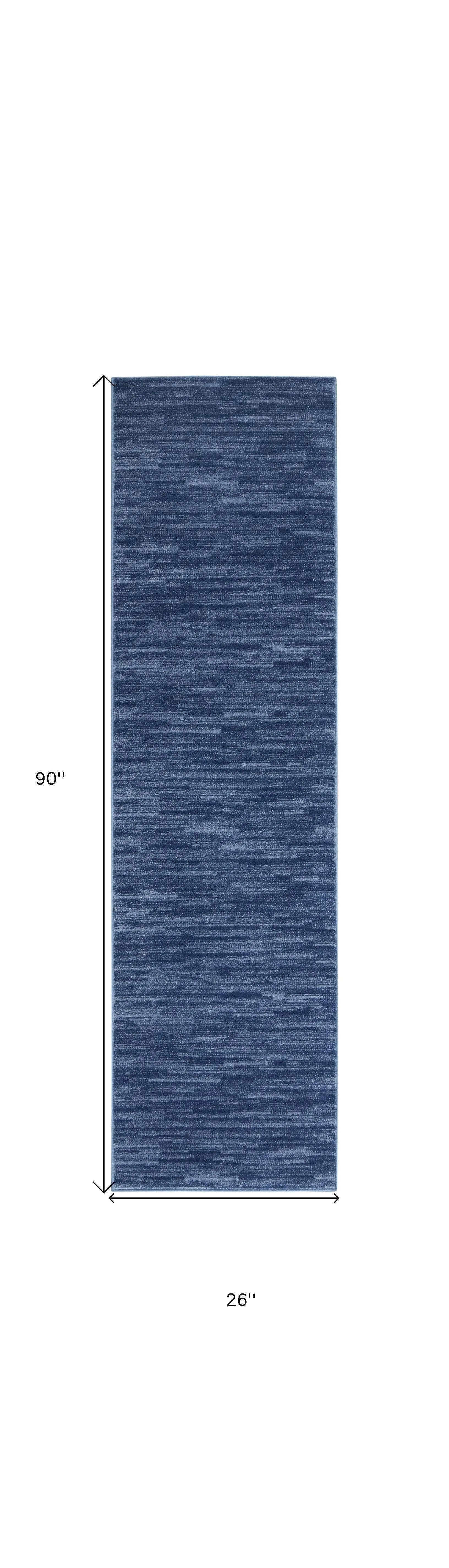 8' Blue Non Skid Indoor Outdoor Runner Rug - GreatEagleInc
