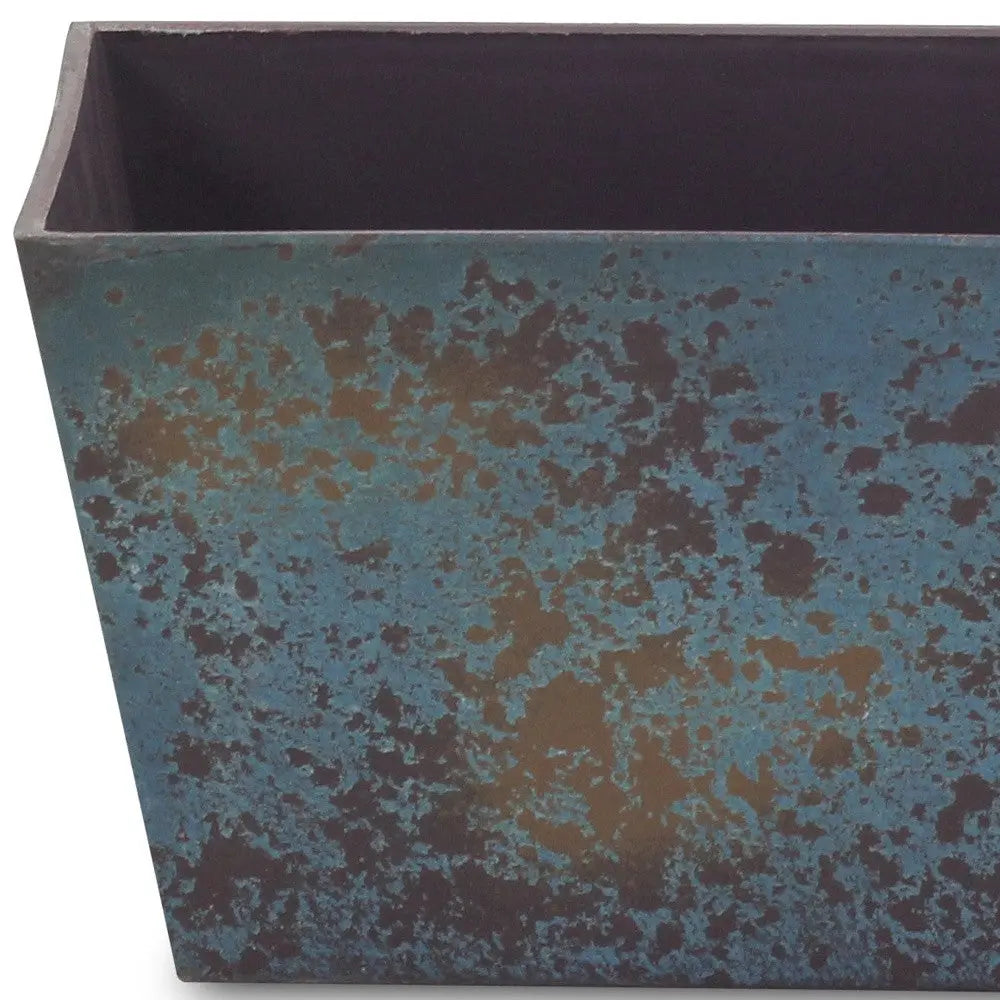 8" Blue Recycled Plastic Indoor Outdoor Rectangular Planter Box Homeroots Outdoor