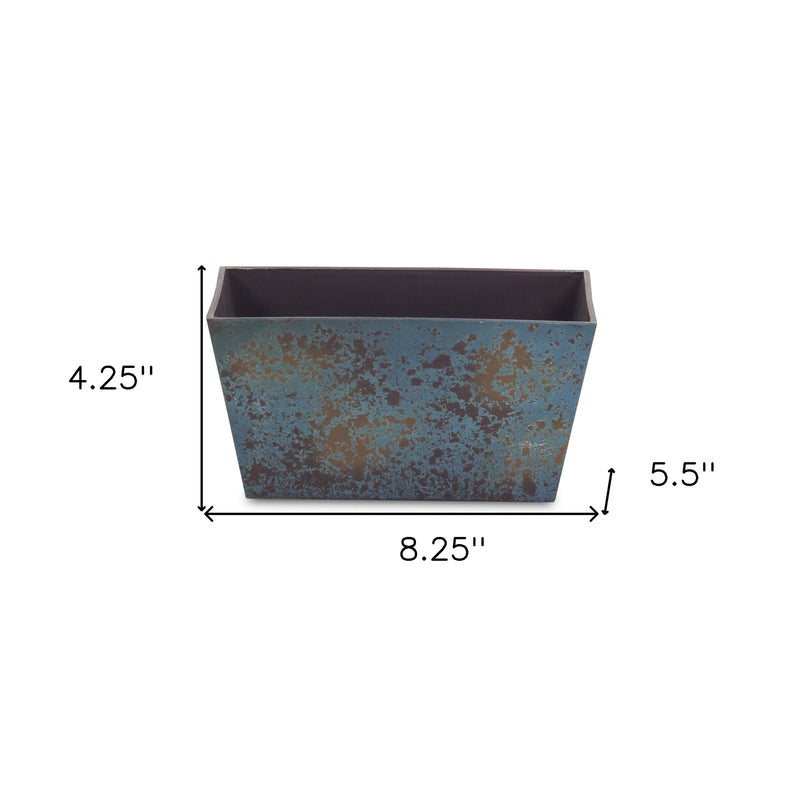 8" Blue Recycled Plastic Indoor Outdoor Rectangular Planter Box Homeroots Outdoor