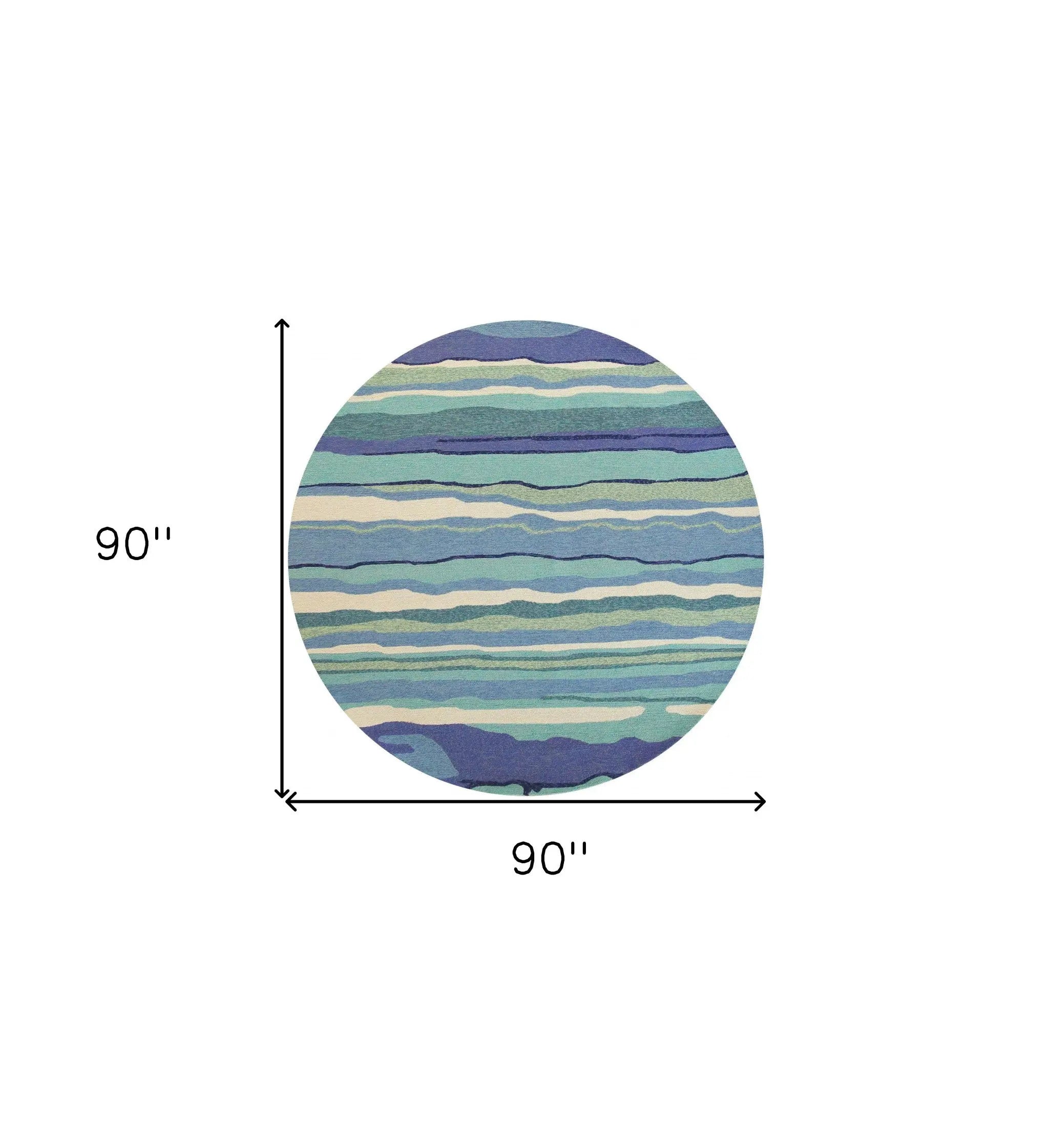 8' Blue Round Abstract Indoor Outdoor Area Rug Homeroots Outdoor