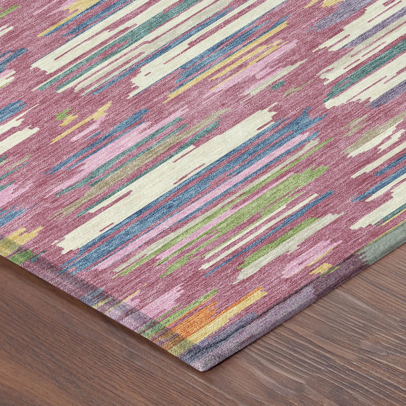8' Blush And Ivory Round Southwestern Washable Indoor Outdoor Area Rug Homeroots Outdoor