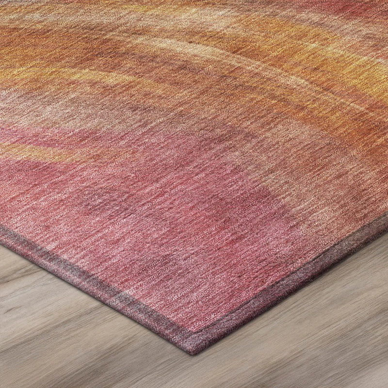 8' Blush And Pink Round Abstract Washable Indoor Outdoor Area Rug Homeroots Outdoor
