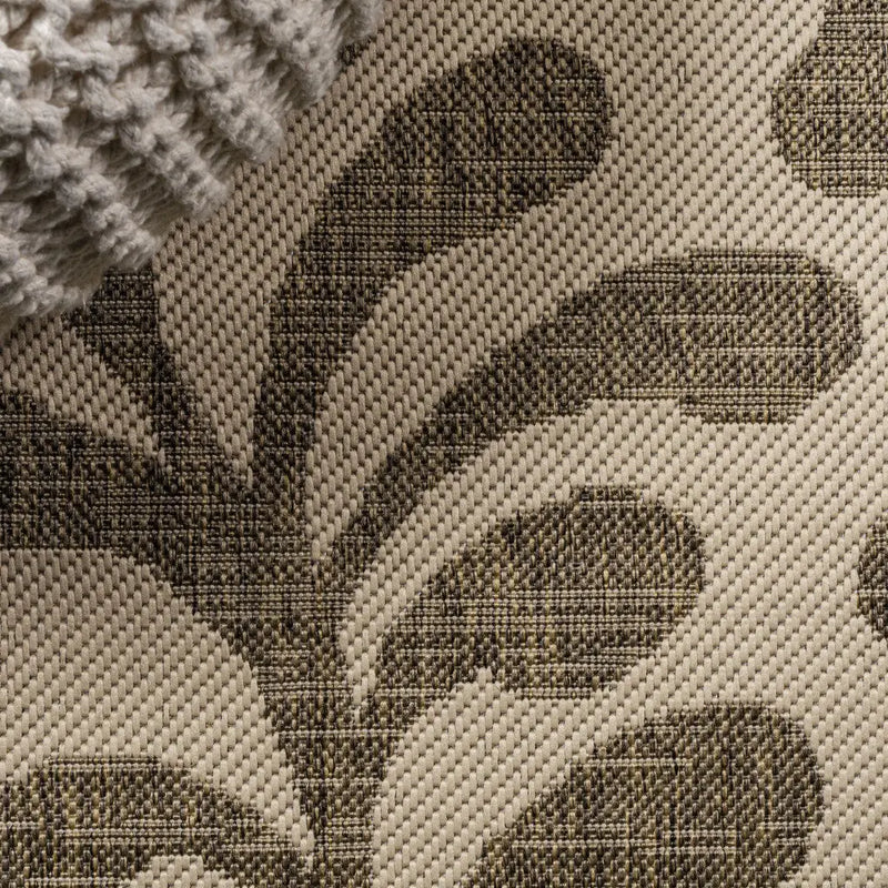 8' Brown And Beige Floral Indoor Outdoor Runner Rug Homeroots Outdoor