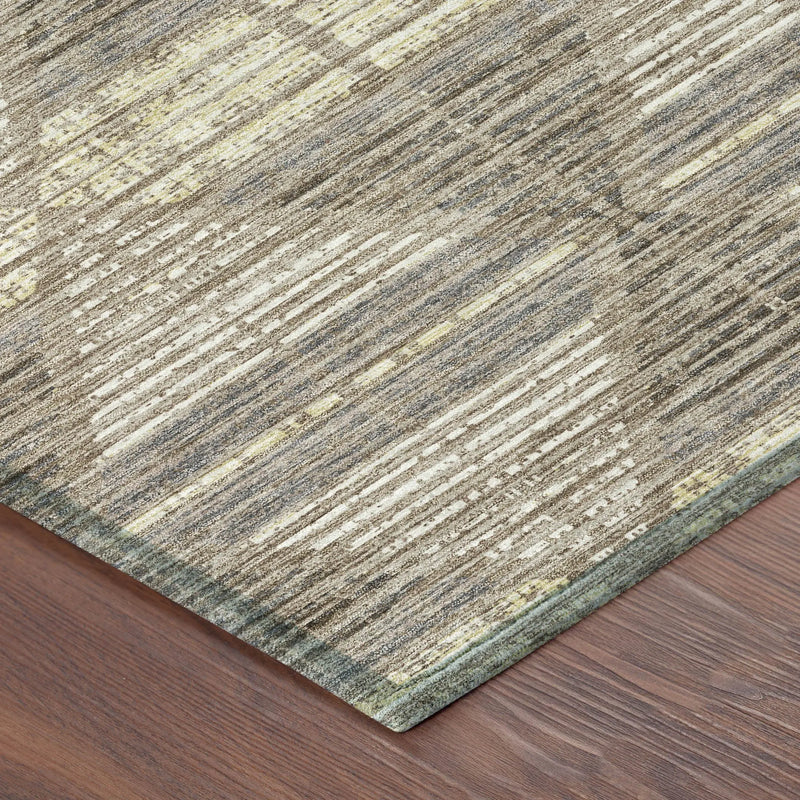 8' Brown And Beige Round Geometric Washable Indoor Outdoor Area Rug Homeroots Outdoor