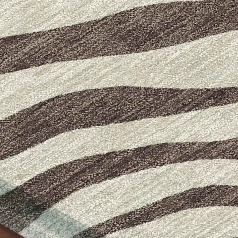 8' Brown And Beige Round Zebra Print Washable Indoor Outdoor Area Rug Homeroots Outdoor