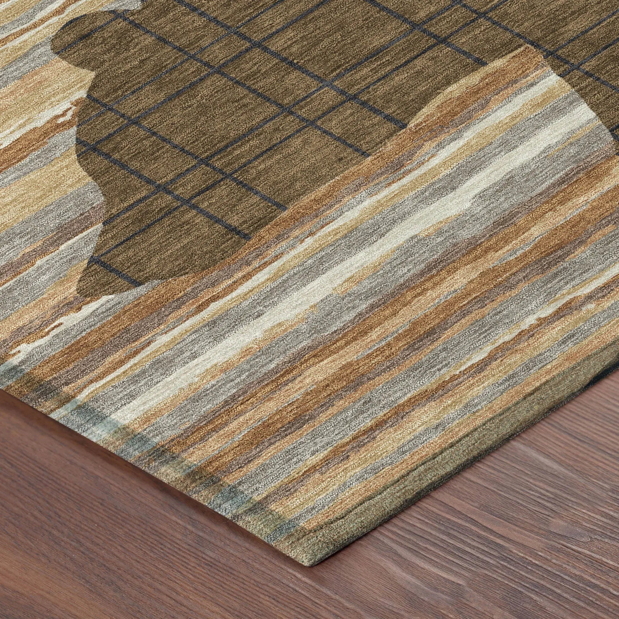 8' Brown And Black Round Abstract Washable Indoor Outdoor Area Rug Homeroots Outdoor