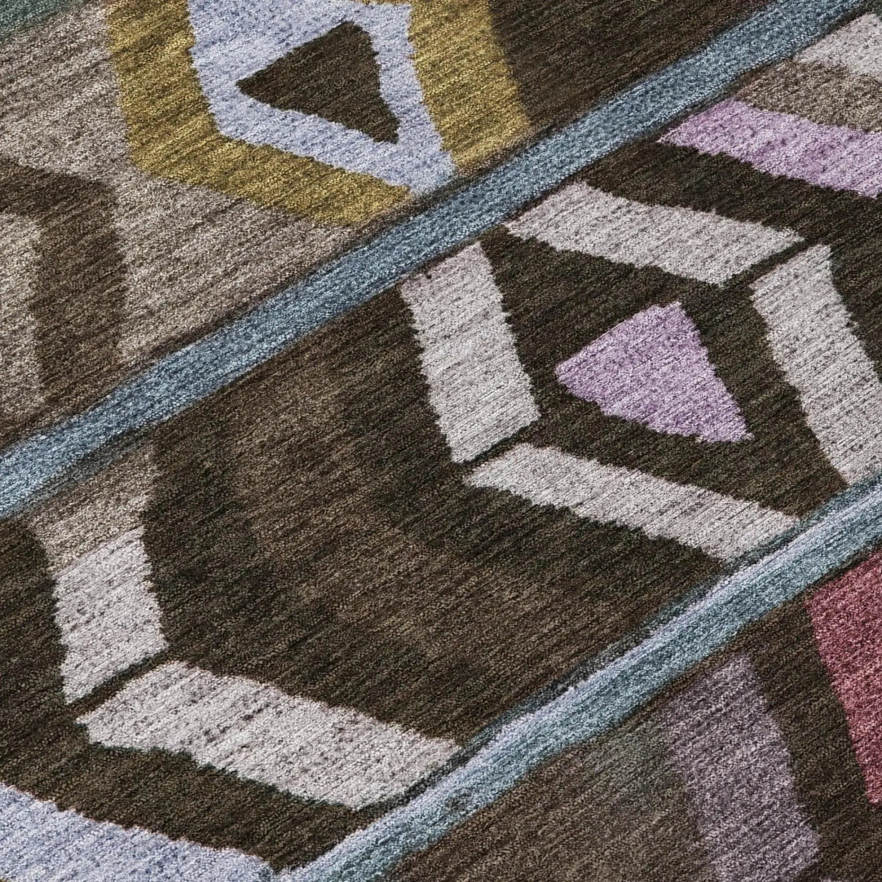 8' Brown And Graphite Round Tribal Washable Indoor Outdoor Area Rug Homeroots Outdoor
