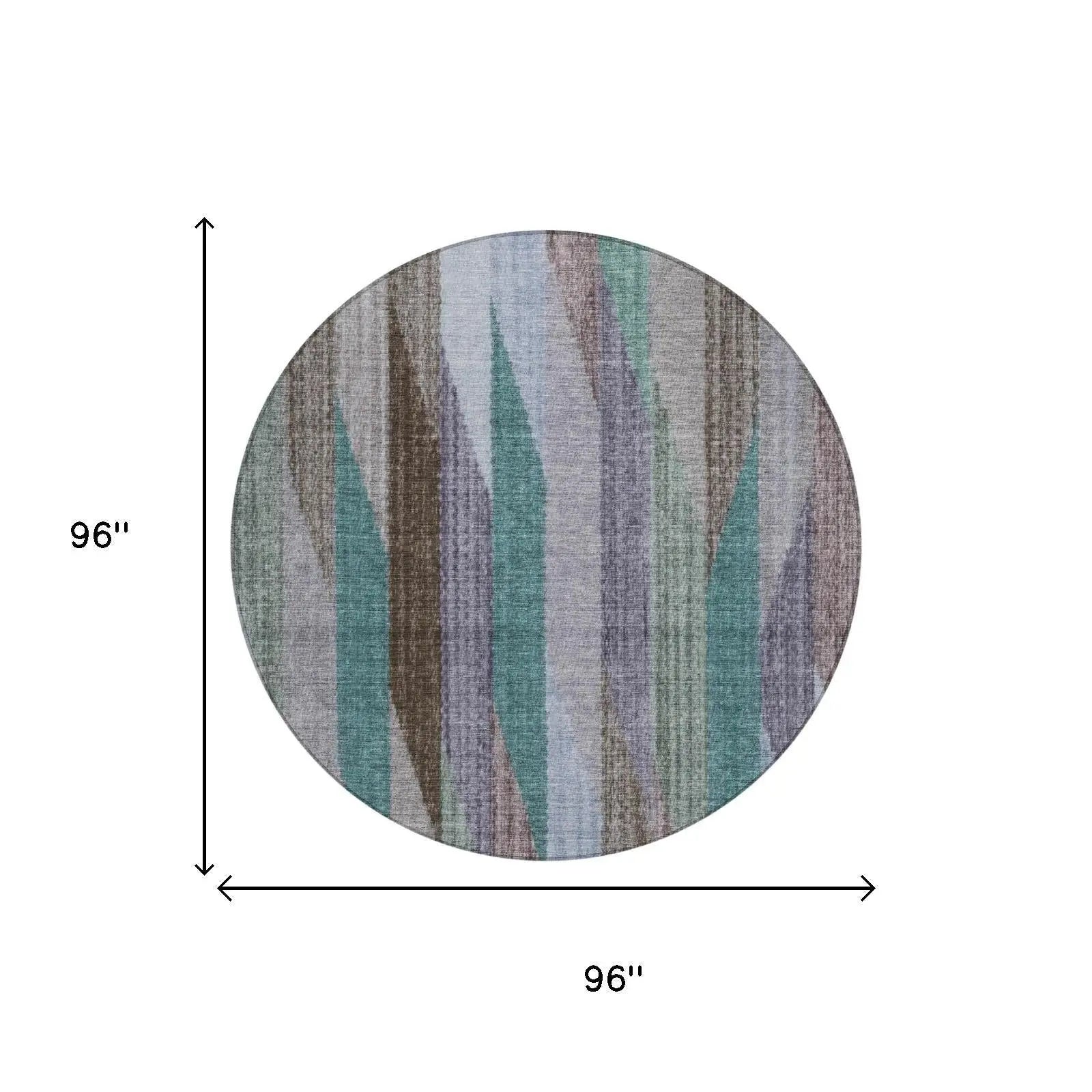 8' Brown And Gray Round Striped Washable Indoor Outdoor Area Rug Homeroots Outdoor