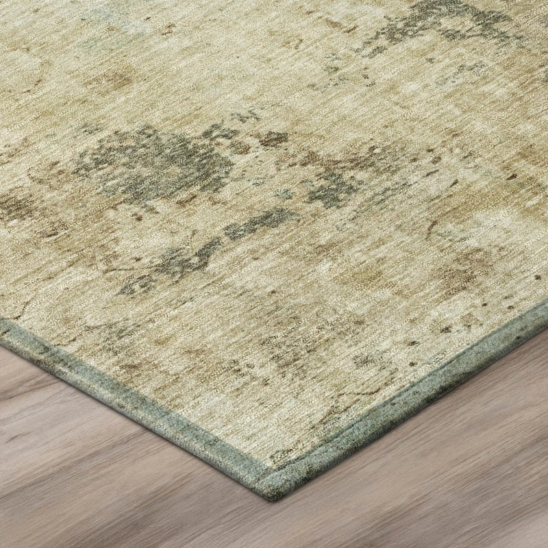 8' Brown And Green Round Abstract Washable Indoor Outdoor Area Rug Homeroots Outdoor